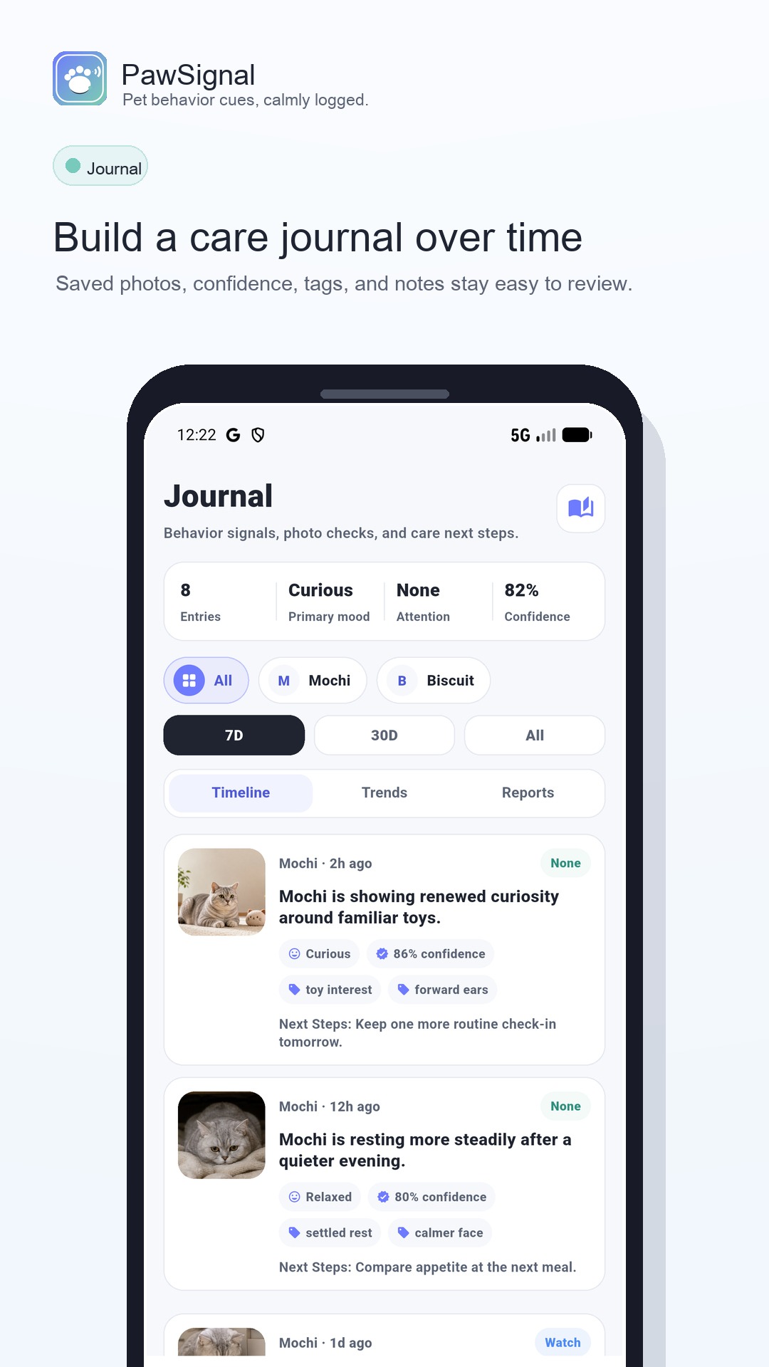 PawSignal app screen