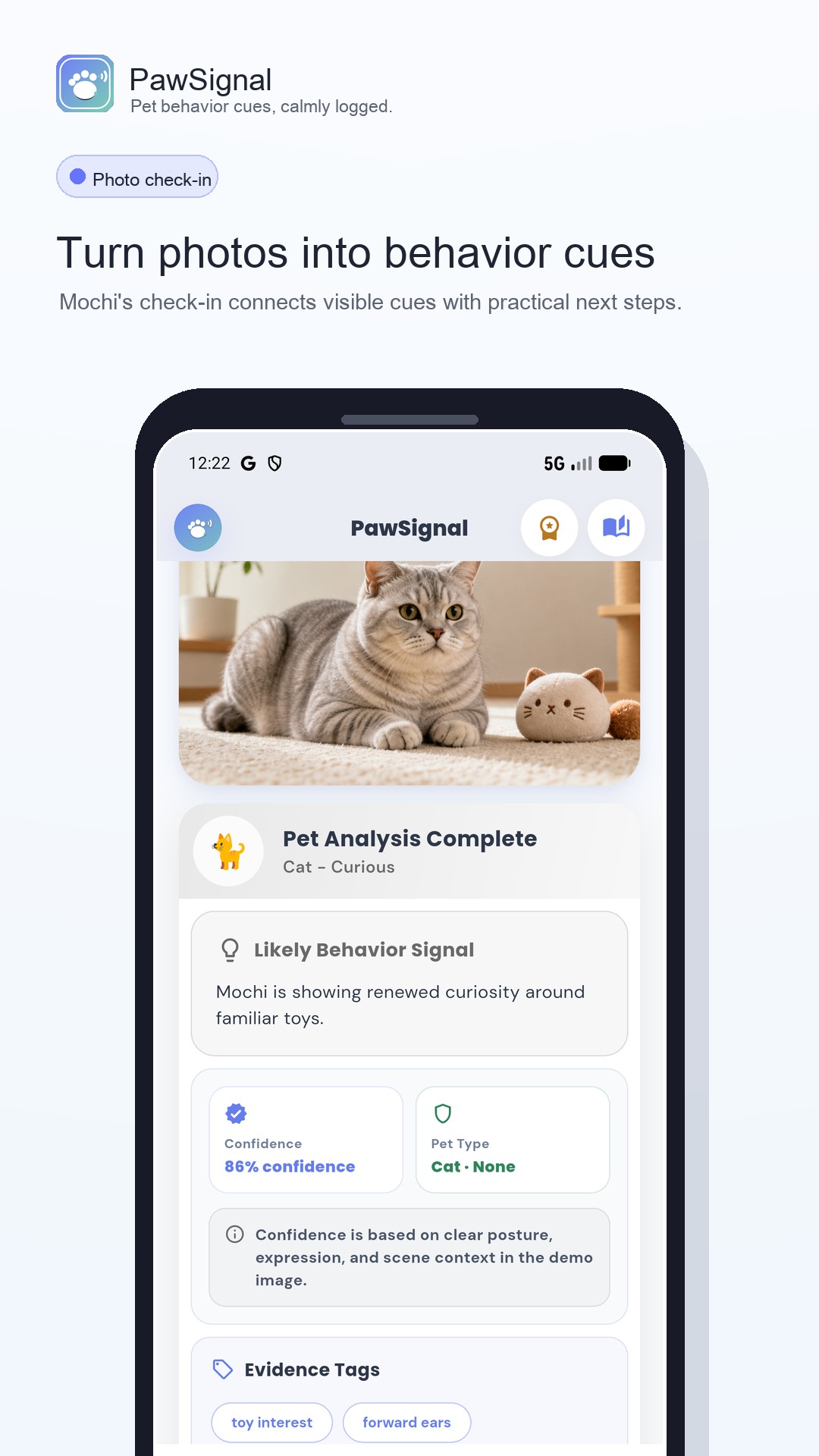 PawSignal app screen